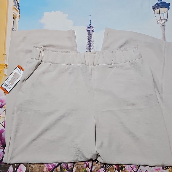 Hillary Radley Wide Leg Oatmeal Cream Pants Size XXL New - Picture 2 of 5